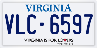 VA license plate VLC6597
