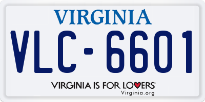 VA license plate VLC6601
