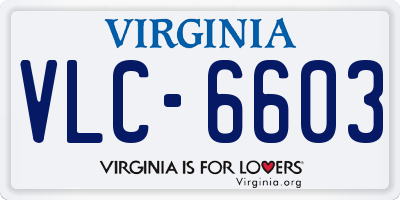 VA license plate VLC6603