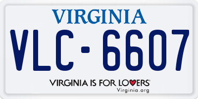 VA license plate VLC6607