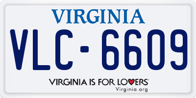 VA license plate VLC6609