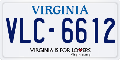 VA license plate VLC6612