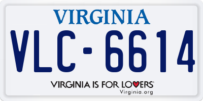 VA license plate VLC6614