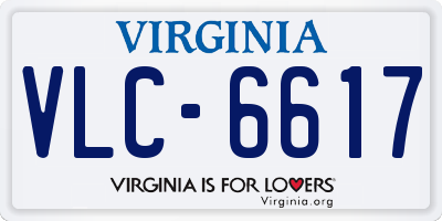 VA license plate VLC6617