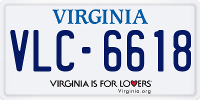 VA license plate VLC6618