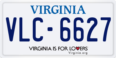 VA license plate VLC6627