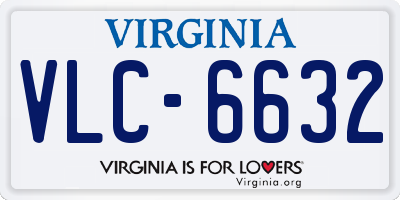VA license plate VLC6632