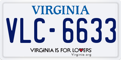 VA license plate VLC6633
