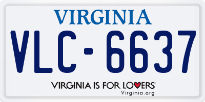 VA license plate VLC6637