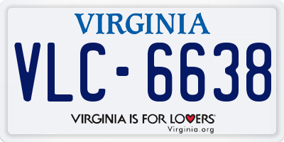 VA license plate VLC6638