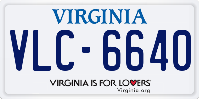 VA license plate VLC6640