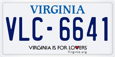 VA license plate VLC6641