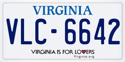 VA license plate VLC6642
