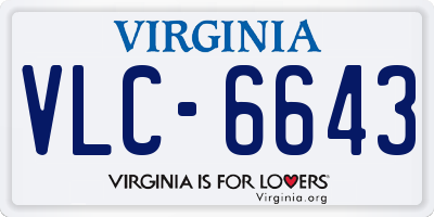VA license plate VLC6643