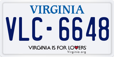 VA license plate VLC6648