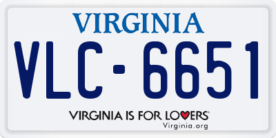 VA license plate VLC6651