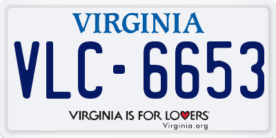 VA license plate VLC6653