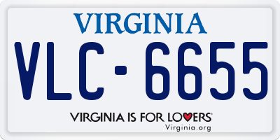 VA license plate VLC6655