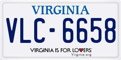 VA license plate VLC6658