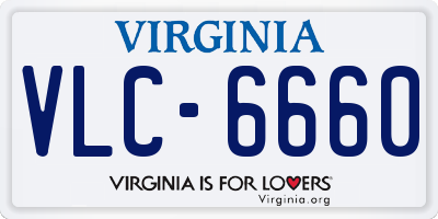 VA license plate VLC6660