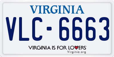VA license plate VLC6663