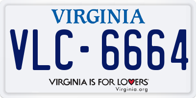 VA license plate VLC6664