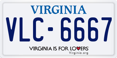VA license plate VLC6667