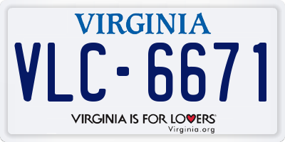 VA license plate VLC6671