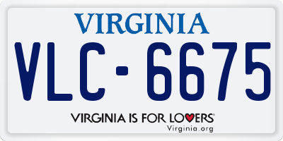 VA license plate VLC6675