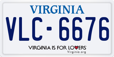 VA license plate VLC6676