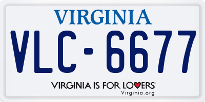 VA license plate VLC6677