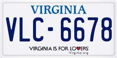 VA license plate VLC6678