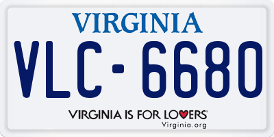 VA license plate VLC6680