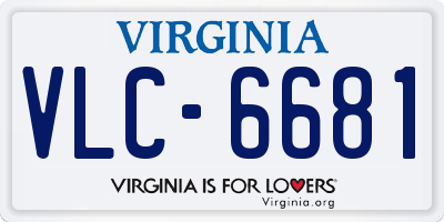 VA license plate VLC6681