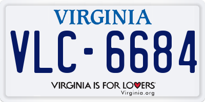 VA license plate VLC6684