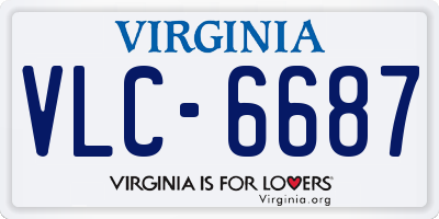 VA license plate VLC6687