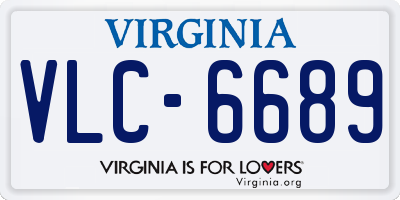 VA license plate VLC6689