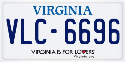 VA license plate VLC6696