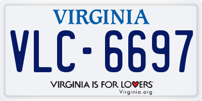 VA license plate VLC6697
