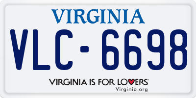 VA license plate VLC6698