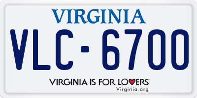VA license plate VLC6700