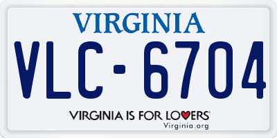 VA license plate VLC6704
