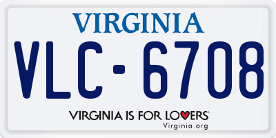 VA license plate VLC6708