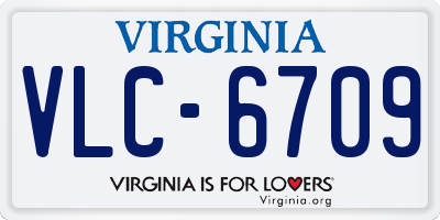 VA license plate VLC6709