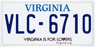 VA license plate VLC6710