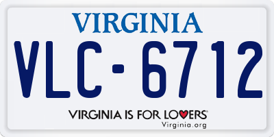 VA license plate VLC6712