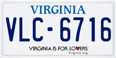 VA license plate VLC6716