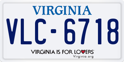 VA license plate VLC6718