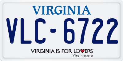 VA license plate VLC6722