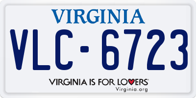 VA license plate VLC6723